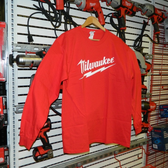 Milwaukee Tool Gildan Red Long-Sleeve Shirt 2XL3XL - Picture 1 of 6
